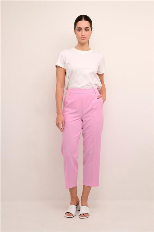 Se Kaffe Kasakura HW Cropped Pants Kvinde Pink Frosting Bukser Str 42 - hos Magasin ved Magasin