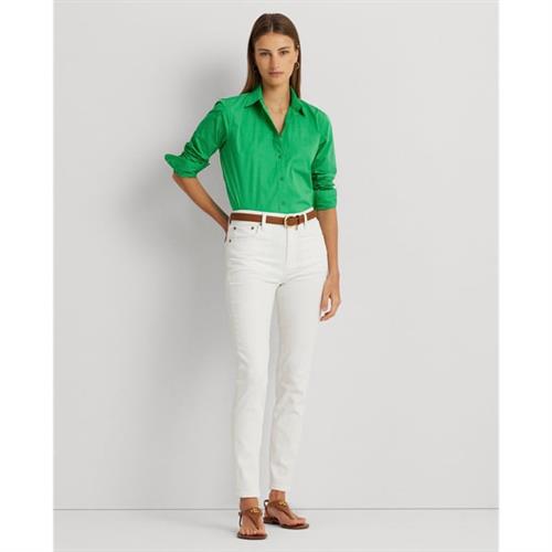 Se Lauren Ralph Lauren Featherweight Cotton Shirt Kvinde Green Topaz Langærmede Skjorter Str S - Bomuld hos Magasin ved Magasin