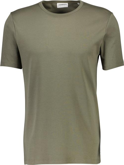 Lindbergh Basic Oneck tee S/S Mand Army Kortærmede T-shirts Relaxed Fit Str L - Bomuld hos Magasin