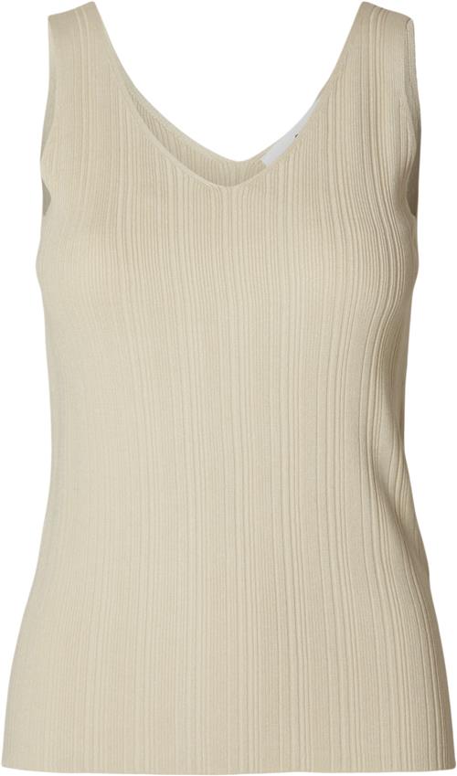 Se Selected Femme Slftrixie NEW SL Knit TOP Kvinde Birch Tanktoppe Str XS - hos Magasin ved Magasin