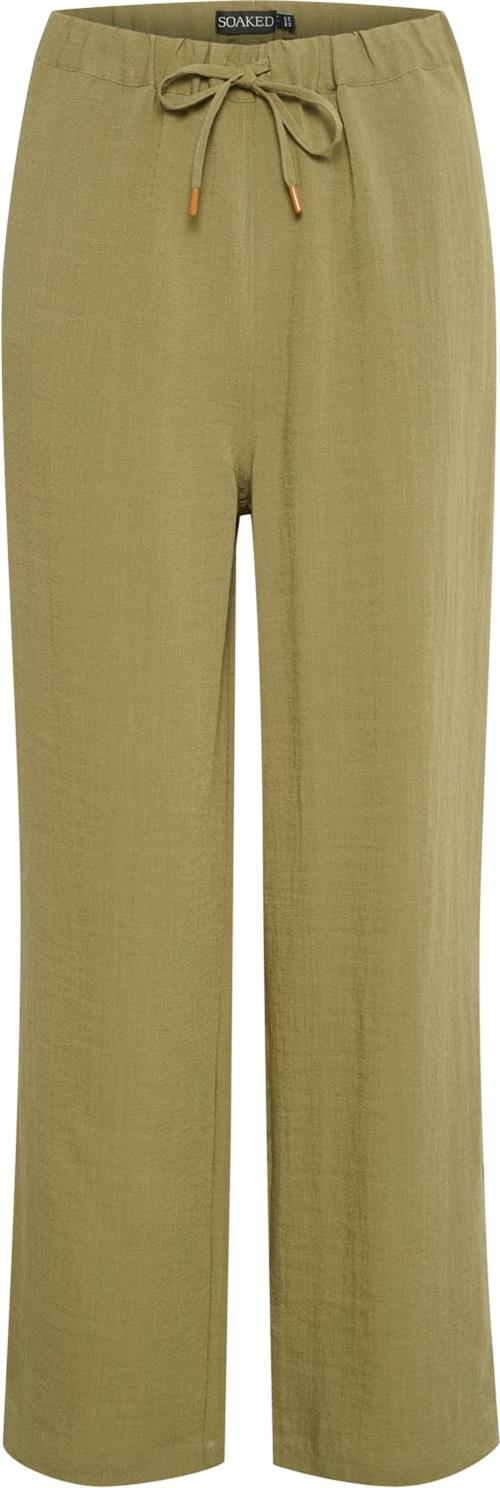 Soaked in Luxury Slcamile Pants Kvinde Loden Green Bukser Med Lige Ben Regular Fit Str L - hos Magasin