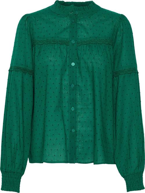 Se Kaffe Kasille Shirt Blouse Kvinde Aventurine Langærmede Bluser Str 42 - hos Magasin ved Magasin