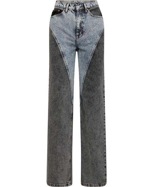 ROTATE Birger Christensen Straight Patchwork Jeans Kvinde Medium Blue Denim Straight Jeans Str 29 - Denim hos Magasin