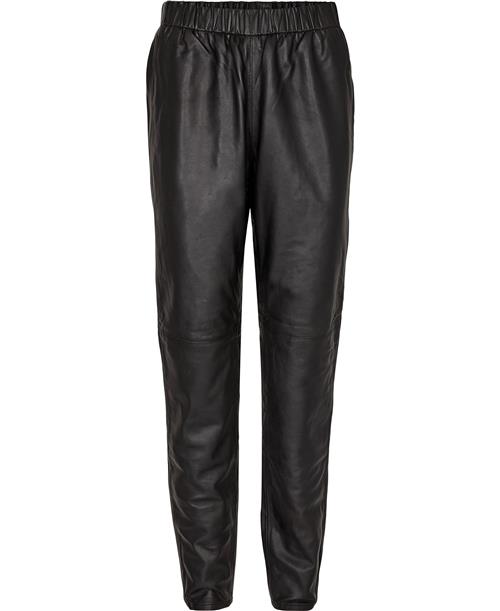 Se Micha Pants_ Leather Leggings Kvinde Black Læderbukser Str 38 - hos Magasin ved Magasin