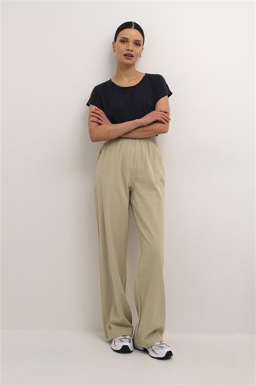 Kaffe Kanaya Wide Pants Kvinde Classic Sand Bukser Med Brede Ben Relaxed Fit Str 44 - hos Magasin