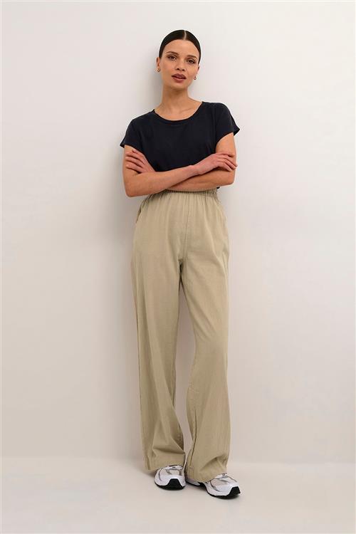 Kaffe Kanaya Wide Pants Kvinde Classic Sand Bukser Med Brede Ben Relaxed Fit Str 34 - hos Magasin