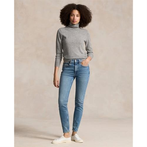 Polo Ralph Lauren Midrise Skinny Jean Kvinde Blå Straight Jeans Str 31 R - Bomuld hos Magasin