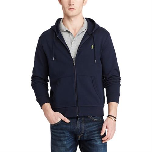 Polo Ralph Lauren Doubleknit Hoodie Mand Blå Hoodies Str XL - hos Magasin