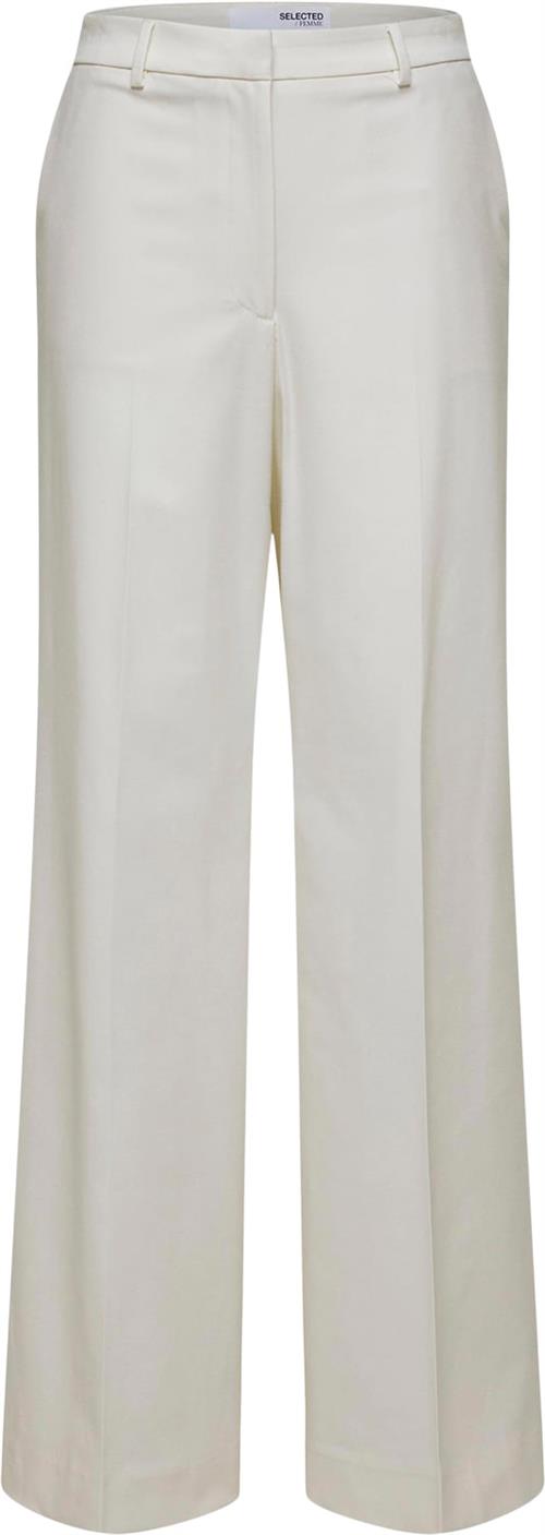 Selected Femme Slfeliana HW Wide Pant N Noos Kvinde Hvid Bukser Med Brede Ben Str "36/""32" - hos Magasin