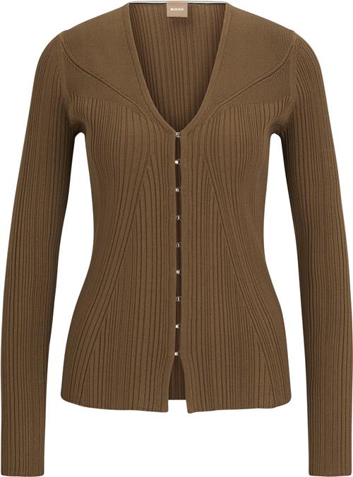 BOSS Forama Kvinde Open Brown Cardigans Str L - hos Magasin