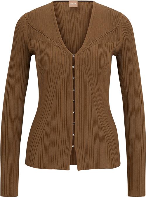 BOSS Forama Kvinde Open Brown Cardigans Str XL - hos Magasin