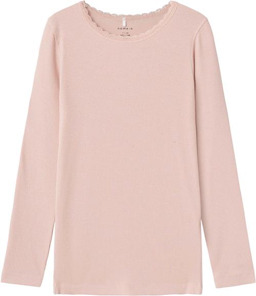 Se Name It Nkfkab LS Slim TOP Noos Str 134/140 - Sepia Rose Langærmede T-shirts hos Magasin ved Magasin