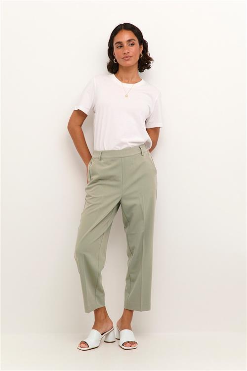 Se Kaffe Kasakura HW Cropped Pants Kvinde Vetiver Bukser Str 44 - hos Magasin ved Magasin