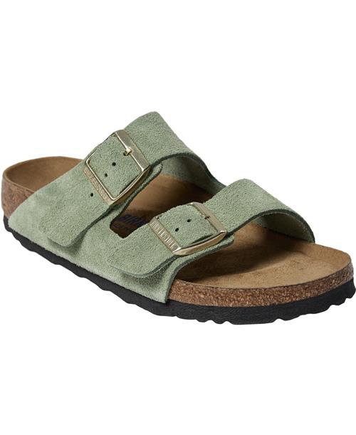 Se Birkenstock Arizona SFB Leve Green Tea Kvinde Green Tea Flade Sandaler Str 39 - hos Magasin ved Magasin