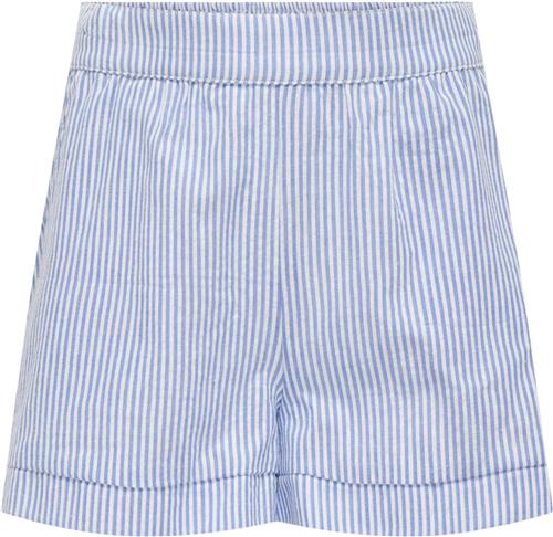 ONLY Kogsmilla Striped Shorts WVN Str 128 - Blå Shorts & Bloomers Denim hos Magasin