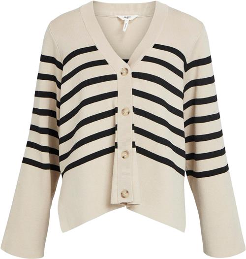 Se Object Objester LS Cardigan A DIV Kvinde Sandshell/black Cardigans Str S - hos Magasin ved Magasin