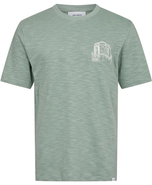 Les Deux Hotel Tshirt Mand Light Jade Green/light Ivory Kortærmede T-shirts Str M - hos Magasin