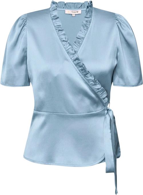 A-VIEW Peony Blouse Kvinde Light Blue Kortærmede Bluser Str 40 - hos Magasin