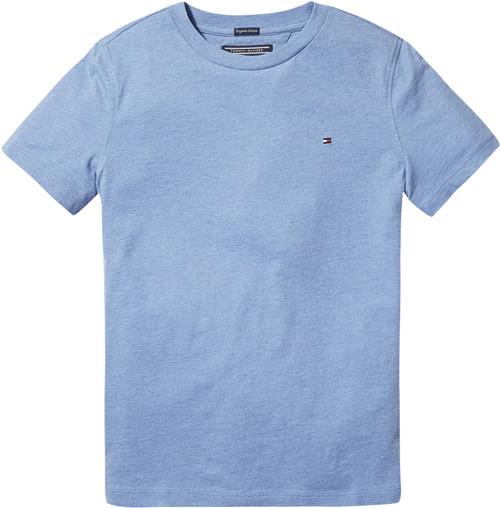 Tommy Hilfiger Boys Basic CN Knit S/S Str 7 år / 122 cm - Blå Kortærmede T-shirts Bomuld hos Magasin