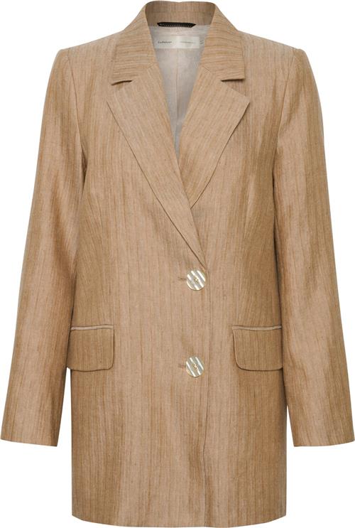 Se InWear Kimoraiw Blazer Kvinde Sand Heeringbone Blazere Regular Fit Str 40 - hos Magasin ved Magasin