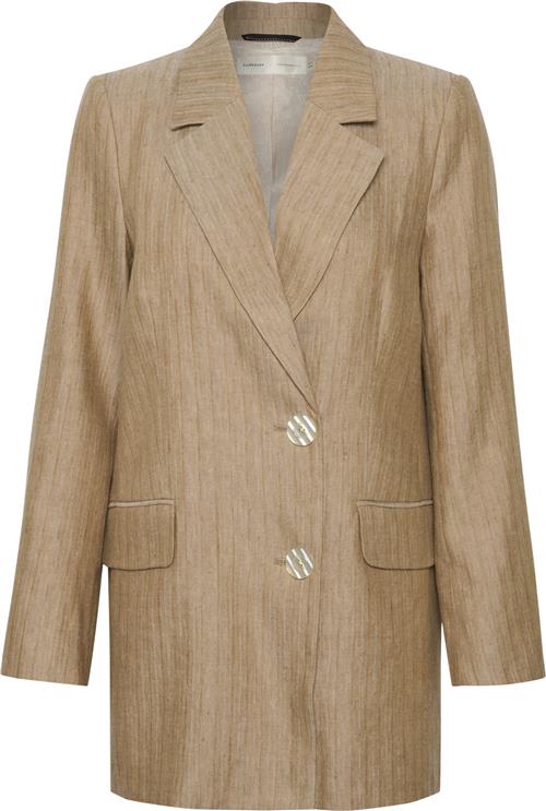 InWear Kimoraiw Blazer Kvinde Sand Heeringbone Blazere Regular Fit Str 34 - hos Magasin