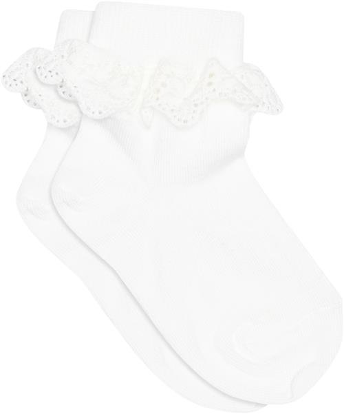 mp Denmark Anklesock With Trimmed Lace Str 22/24 - Hvid Strømper hos Magasin