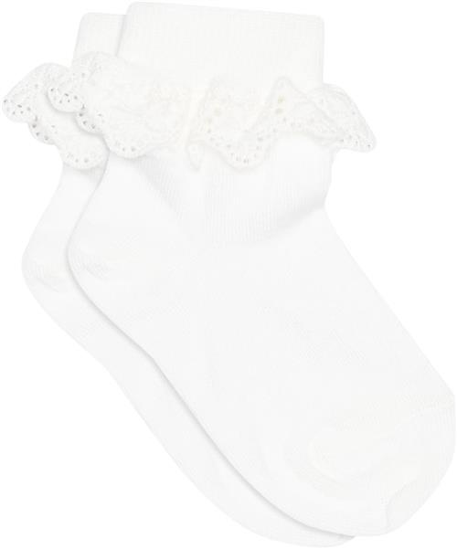 mp Denmark Anklesock With Trimmed Lace Str 17/18 - Hvid Strømper hos Magasin