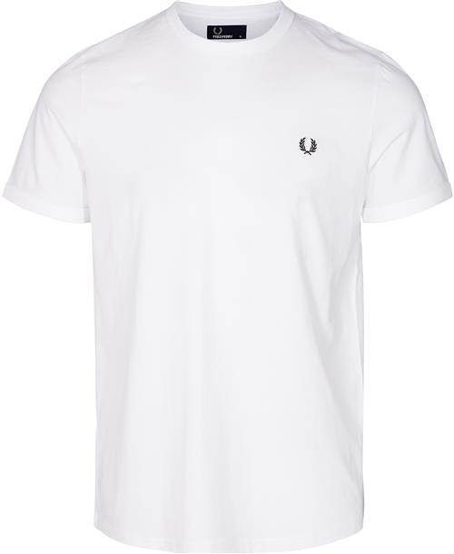 Se Fred Perry Ringer Tshirt Mand Hvid Kortærmede T-shirts Str XXL - Bomuld hos Magasin ved Magasin