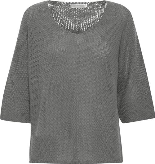 Fransa Fxreta Knit Blouse Kvinde Medium Grey Melange Sweaters Str M/L - hos Magasin