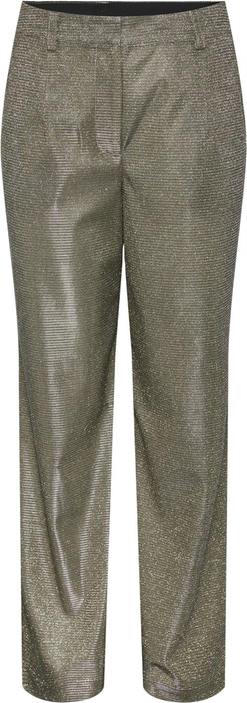 Se YAS Yasstyles HW Wide Pant Show Kvinde Gold Colour/w. Metallic Bukser Med Brede Ben Str XS - Polyester hos Magasin ved Magasin