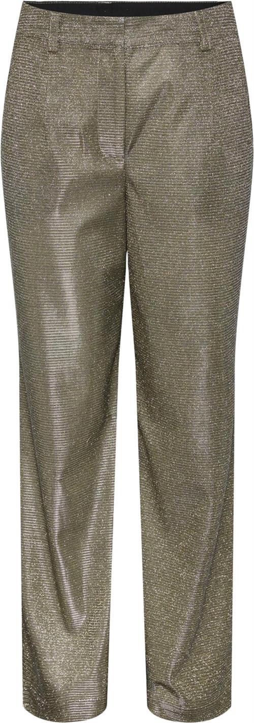 YAS Yasstyles HW Wide Pant Show Kvinde Gold Colour/w. Metallic Bukser Med Brede Ben Str XS - hos Magasin