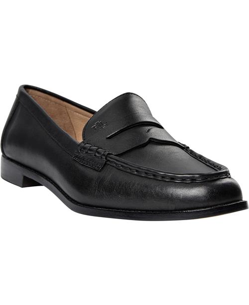 Lauren Ralph Lauren Wynnie Burnished Leather Loafer Kvinde Black Loafers Str 38 - Læder hos Magasin