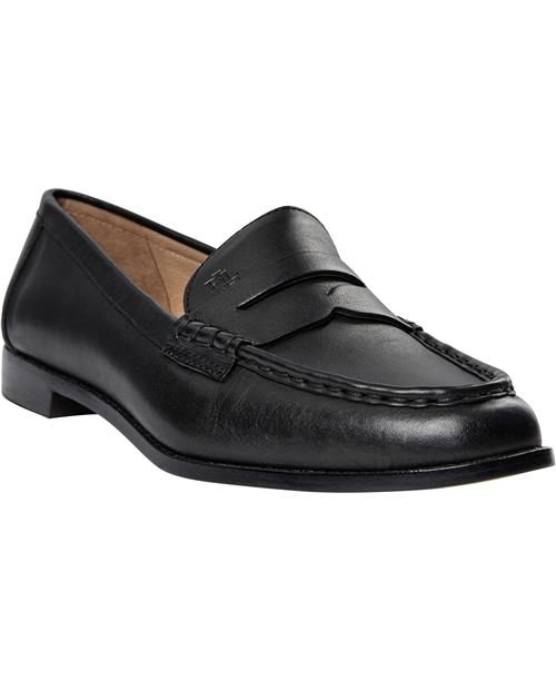 Lauren Ralph Lauren Wynnie Burnished Leather Loafer Kvinde Black Loafers Str 41 - Læder hos Magasin