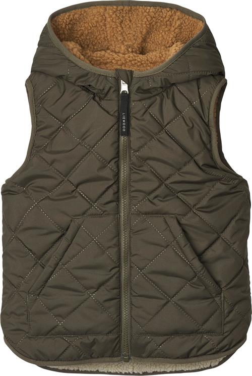 Se Liewood Diana Reversible Vest Str 128 - Army Brown Mix Veste hos Magasin ved Magasin