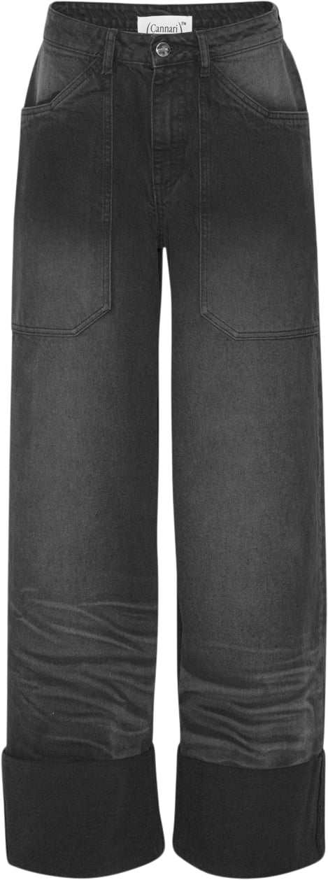 Se Cannari Concept Black Wash Loose Jeans Kvinde Forged Iron Boyfriend Jeans Str 40 - hos Magasin ved Magasin