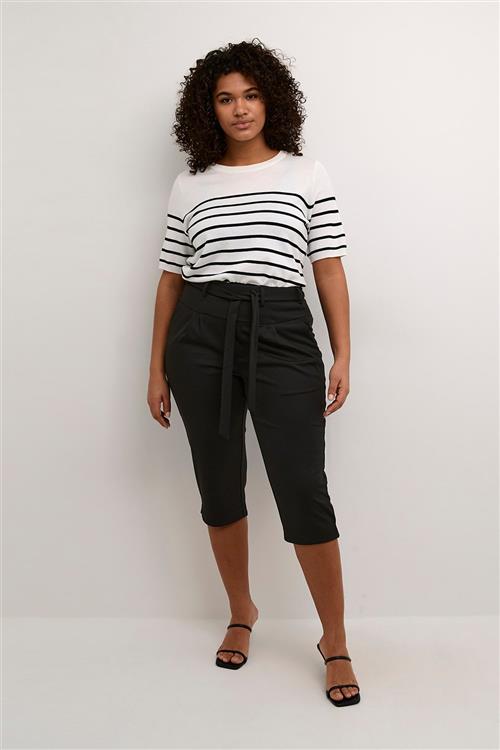 Kaffe Curve Kcjenna Belt Capri Pants Kvinde Black Deep Capri Bukser Regular Fit Str M - hos Magasin