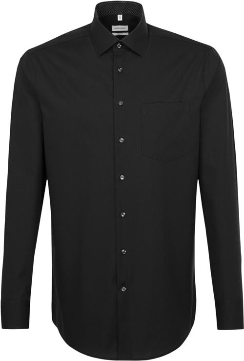 Seidensticker Business Shirt Regular Long Sleeve Kentcollar Uni Mand Black Langærmede Skjorter Str 43 - hos Magasin