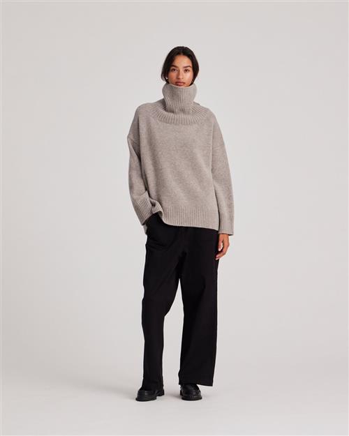 Gai&Lisva Vita Lambswool Jumper Gots 243975 Kvinde Stone Grey Sweaters Str S - hos Magasin