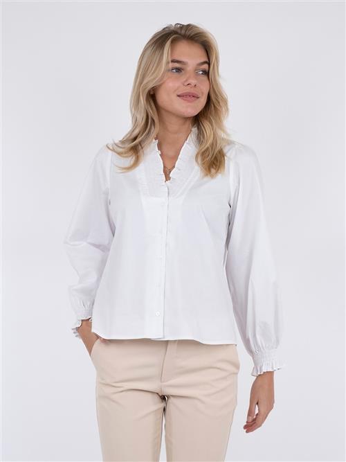 Neo Noir Brielle Solid Shirt Kvinde White Langærmede Bluser Str 40 - hos Magasin