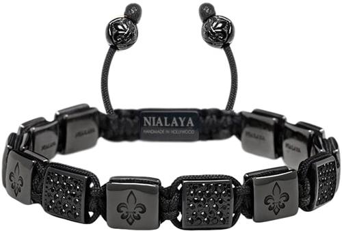 Se Nialaya Men's Ceramic Flatbead Bracelet in Black M - Armbånd Stål hos Magasin ved Magasin