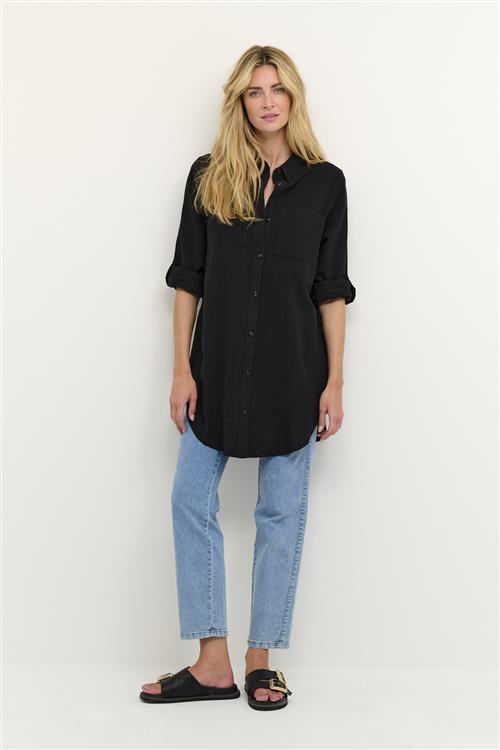 Kaffe Kanaya Shirt Tunic Kvinde Black Deep Tunikaer Str 36 - Bomuld hos Magasin