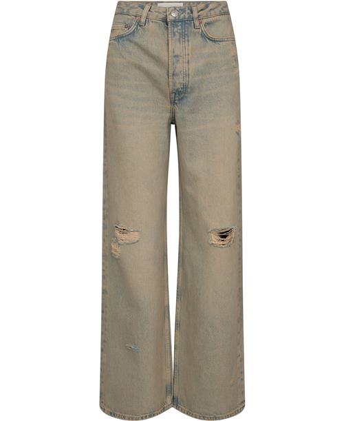 Se Samsøe Samsøe Shelly Jeans 14811 Kvinde Khaki Dust Break Wide Jeans Str 26/32 - Bomuld hos Magasin ved Magasin