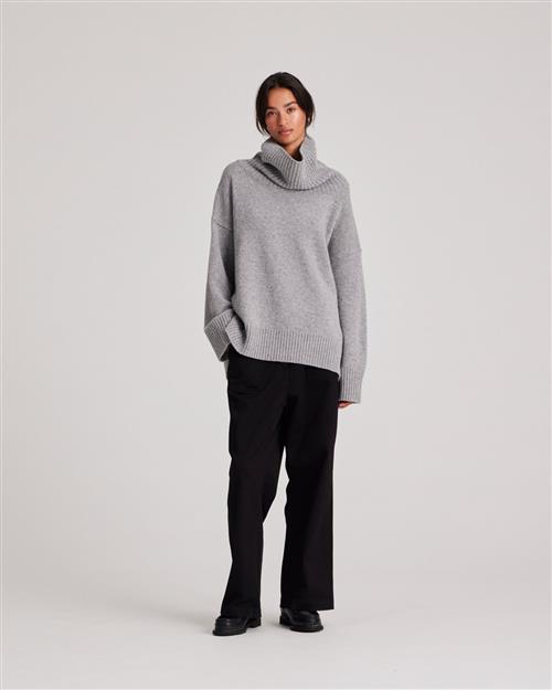 Gai&Lisva Vita Lambswool Jumper Gots 243975 Kvinde Grey Melange Sweaters Str L - hos Magasin