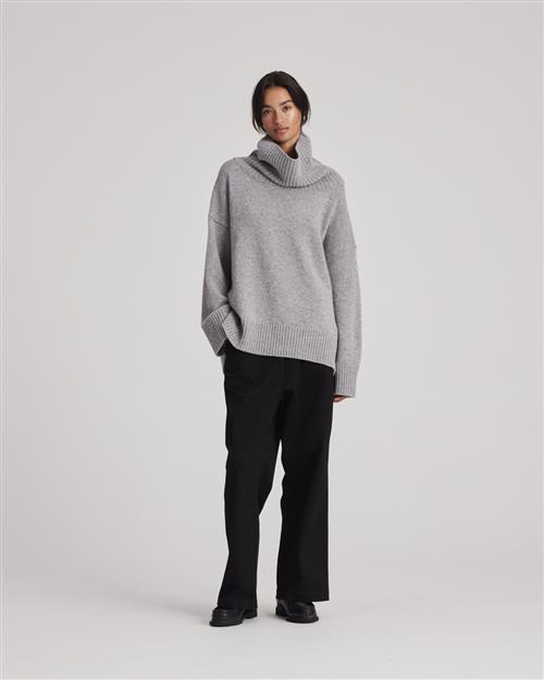 Gai&Lisva Vita Lambswool Jumper Gots 243975 Kvinde Grey Melange Sweaters Str M - hos Magasin