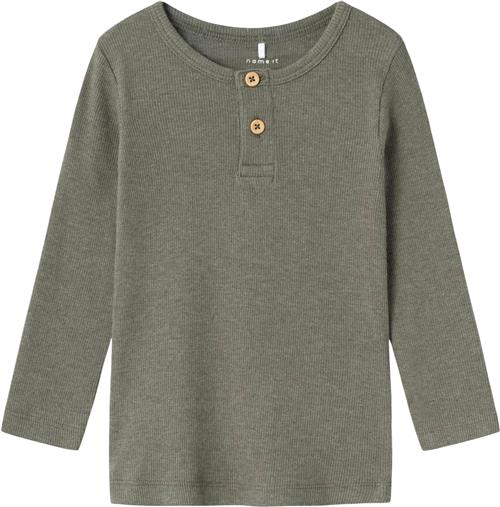 Name It Nmmkab LS TOP Noos Str 92 - Dusty Olive/melange Bluser hos Magasin