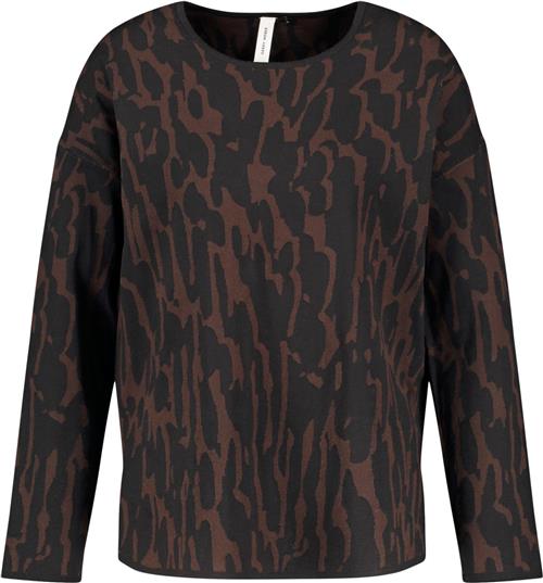 Gerry Weber Pullover 1/1 Sleeve Kvinde Brown/black Figured Sweaters Str 40 - hos Magasin