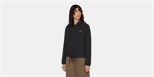 Dickies Oakport Cropped Coach Jacket W Blac Kvinde Black Overgangsjakker Str L - hos Magasin