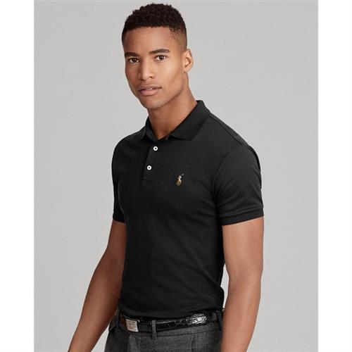 Polo Ralph Lauren Slim Fit Softtouch Polo Shirt Mand Sort Kortærmede Poloer Slim Fit Str L - hos Magasin