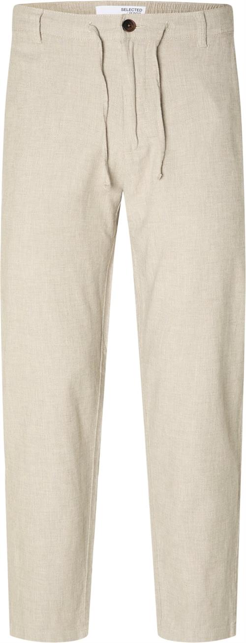 Se Selected Homme Slh172slimtape Brody Linen Pant NO Mand Vetiver/mixed W. Oatmeal Casual Bukser Slim Fit Str S - Bomuld hos Magasin ved Magasin