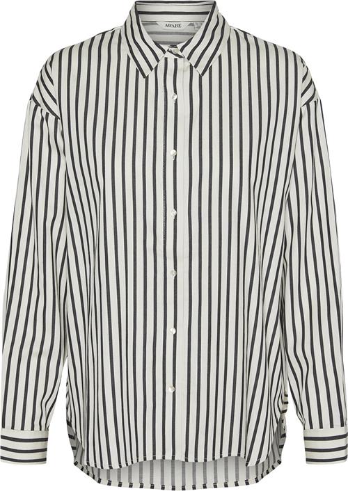 Vero Moda Vmivy LS Loose Shirt VMA Kvinde Birch/black Langærmede Skjorter Loose Fit Str XL - hos Magasin